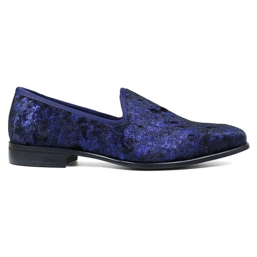 Stacy Adams Sultan Velour Slip On Smoking Shoes Navy 25278-410 