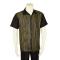 Successos Black / Metallic Gold Emboidered Front Short Sleeve Linen Outfit SP3354