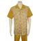 Successos Mustard / White / Metallic Gold Sequined Short Sleeve Linen Outfit SP3355