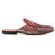 Stacy Adams "Sterling'' Red Multi Knitted textile Moc Toe Bit Mule 25283-640.