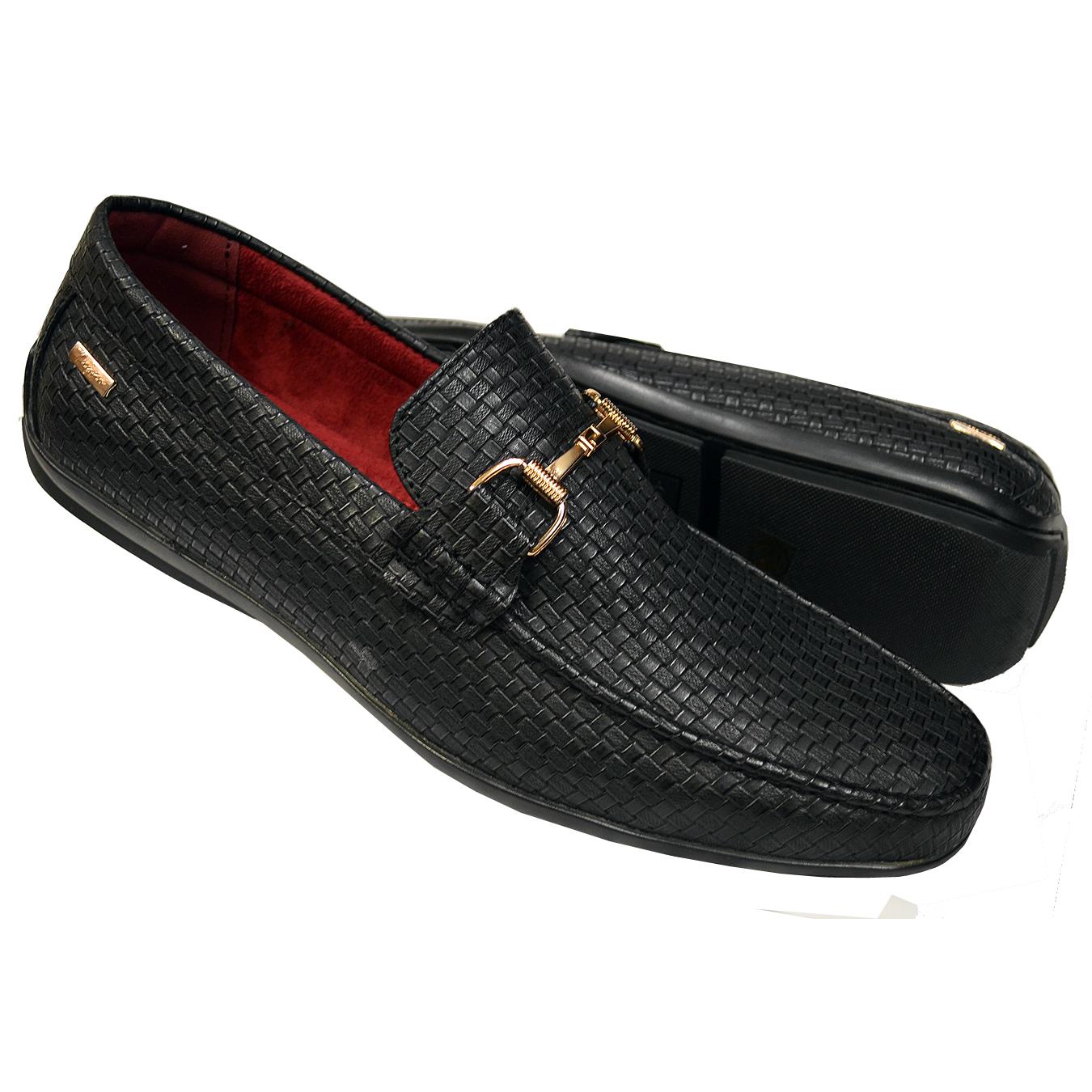 Tayno Pelf Black Woven Vegan Leather Bit Strap Driving Loafers - $79.90 ...