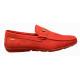 Tayno "Kral" Red Pebbled Vegan Leather Bit Strap Driving Loafers