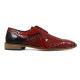 Stacy Adams "Triolo'' Black Red Crocodile / lizard Print Leather Plain Toe Oxford Shoes 25211-965.