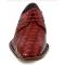 Stacy Adams "Triolo'' Black Red Crocodile / lizard Print Leather Plain Toe Oxford Shoes 25211-965.