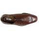 Stacy Adams "Russo''  Cognac Ostrich Quill / Hornback Print Leather Plain Toe Oxford Shoes 25273-221.