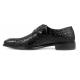 Stacy Adams "Giansanti'' Black Crocodile Print Leather Plain Toe Oxford Shoes 25272-001.