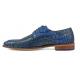 Stacy Adams "Giansanti'' Blue Crocodile Print Leather Plain Toe Oxford Shoes 25272-400.