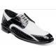 Stacy Adams "Giansanti'' Black / White Crocodile Print Leather Plain Toe Oxford Shoes 25272-111.
