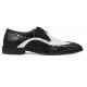 Stacy Adams "Trazino'' Black / White Crocodile / Lizard Print Leather Wingtip Toe Oxford Shoes 25271-111.