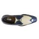 Stacy Adams "Trazino'' Blue Multi Crocodile / Lizard Print Leather Wingtip Toe Oxford Shoes 25271-460.
