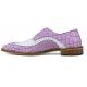 Stacy Adams "Trazino'' Lavender Multi Crocodile / Lizard Print Leather Wingtip Toe Oxford Shoes 25271-541.