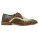 Stacy Adams "Trazino'' Mustard Multi Crocodile / Lizard Print Leather Wingtip Toe Oxford Shoes 25271-702.