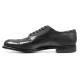 Stacy Adams "Madison'' Black Goatskin leather Cap Toe Oxford Shoes 00012-01.