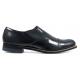Stacy Adams "Madison'' Black Goatskin Leather Cap Toe Lace-Up Boots 00015-01.