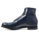 Stacy Adams "Madison'' Navy Goatskin Leather Cap Toe Lace-Up Boots 00015-410.