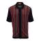 Silversilk Black / Red / White Button Up Knitted Short Sleeve Shirt 6120