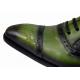 Fiesso Green Burnished Genuine Calfskin Leather Cap Toe Oxford Shoes FI8713