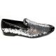 Giorgio Brutini "Cohort" Black / Silver Metallic Reversible Sequined Slip-On 179301