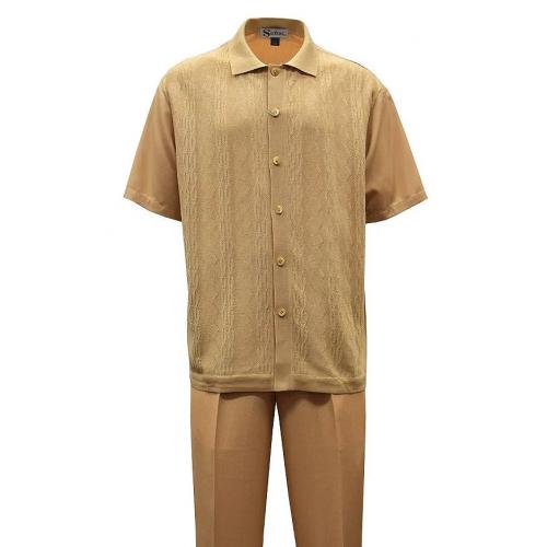 Silversilk Desert Sand Abstract Design Cotton Blend Short Sleeve Knitted Outfit 6338