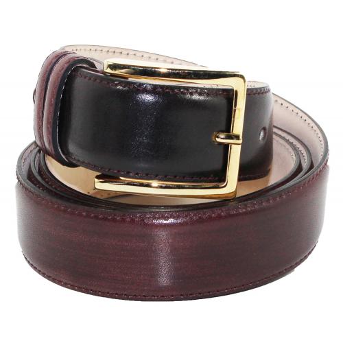 Emilio Franco Burgundy Genuine Calf Leather Belt 201.
