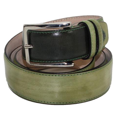 Emilio Franco Olive Genuine Calf Leather Belt 201.