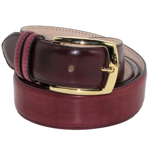 Emilio Franco Wine Genuine Calf Leather Belt 201.
