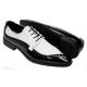 Antonio Cerrelli Black / White Vegan Leather / Lizard Print Derby Dress Shoes 6808