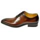 Carrucci Brown Burnished Calfskin Leather Wholecut Oxford Shoes KS503-36
