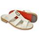 Fennix Italy "Ibiza" White Genuine All-Over Alligator Slide-In Sandals