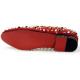Fiesso Red Genuine Suede Leather Gold Spiked Loafers FI7436.