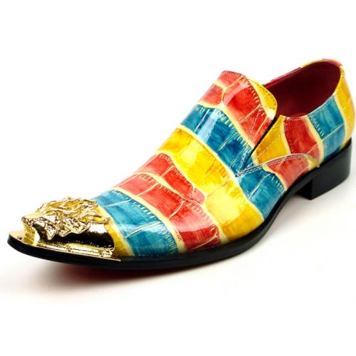Fiesso Multi Genuine Leather Metal Tip Loafers FI7433.