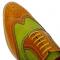 Fiesso Yellow / Green Genuine Leather Wing Tip Lace Up Shoes FI7400.