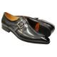 Carrucci Grey Burnished Calfskin Leather Monk Strap Shoes KS503-35.