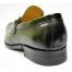 Carrucci Olive Green Hand Burnished Calfskin Leather Bit Loafer Shoes KS503-02.