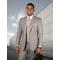 Statement "Spello" Taupe / Sand / Blue Windowpane Super 150's Wool Vested Modern Fit Suit