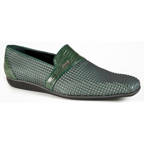 Mauri "2191/1" Forest Green Genuine Tejus / Fabric Dress Casual Loafers Shoes.