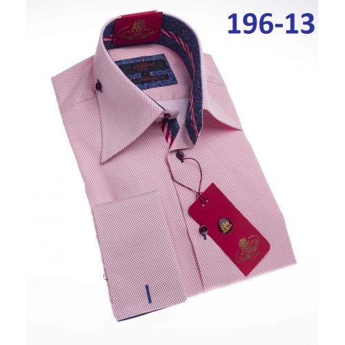 Axxess Light Pink / White Pinstripes Cotton Modern Fit Dress Shirt With French Cuff 196-13.