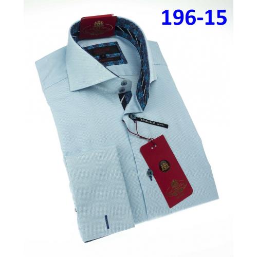 Axxess Light Blue Cotton Modern Fit Dress Shirt With French Cuff 196-15.