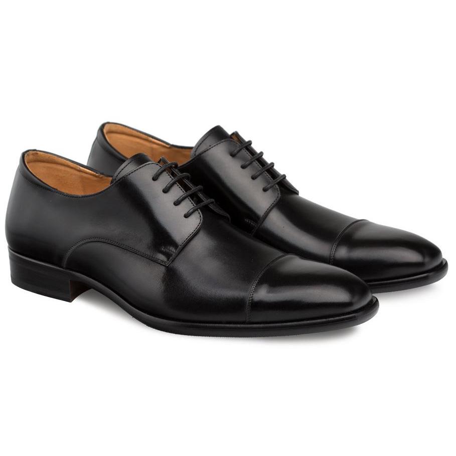 Mezlan Republic Black Genuine Calfskin Lace Up Cap Toe Shoes 9053 ...