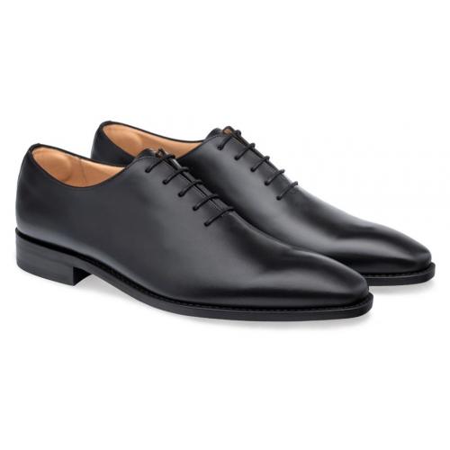 Mezlan "Pamplona" Black Genuine Calfskin Whole-Cut Oxford Shoes 9201.