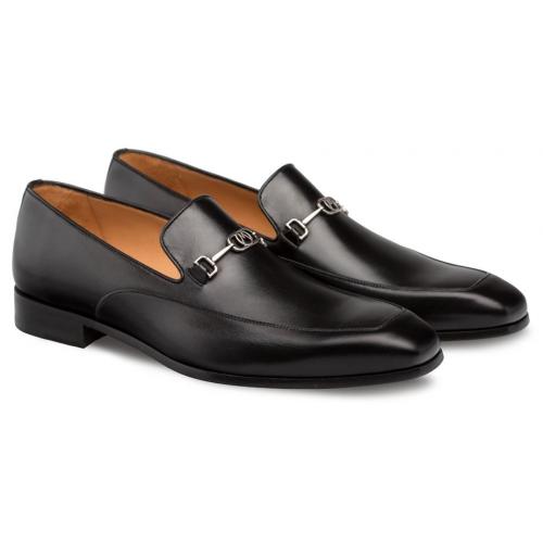 Mezlan "Falcon" Black Genuine Calfskin Slip On Shoes 9198.
