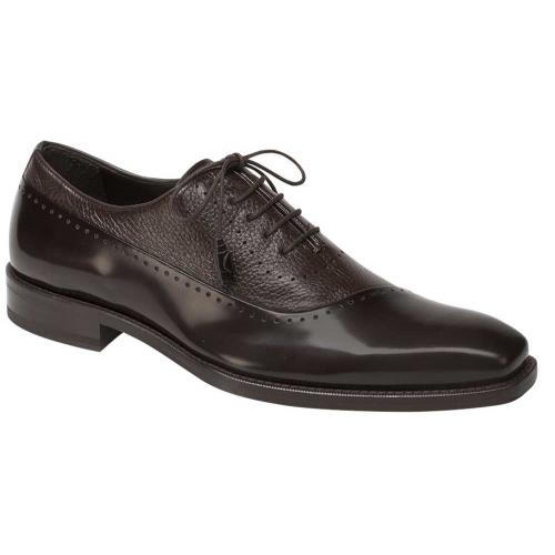 Mezlan "Postdam" Dark Brown Genuine Calfskin / Deerskin Oxford Shoes 16409.