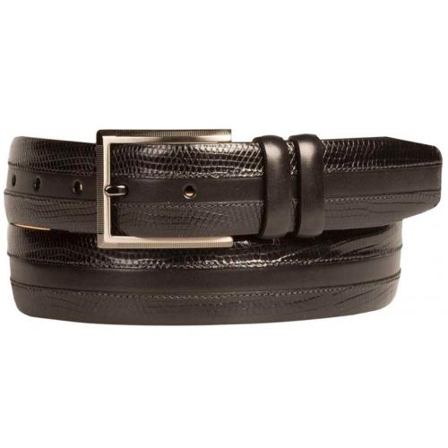 Mezlan AO10495 Black Genuine Lizard Belt.