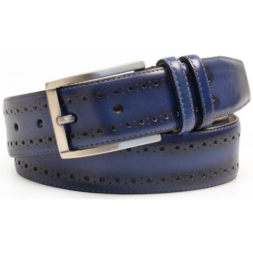 Mezlan AO10636 Blue Genuine Calfskin Belt.