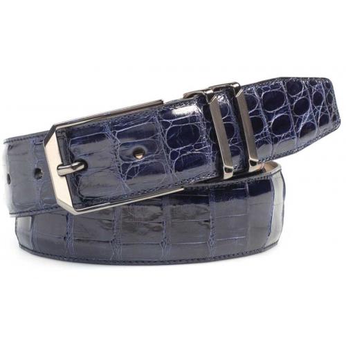 Mezlan AO11115 Blue Genuine Crocodile Belt.