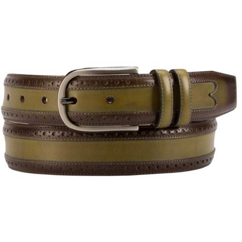 Mezlan AO10840 Olive Genuine Calfskin Belt.