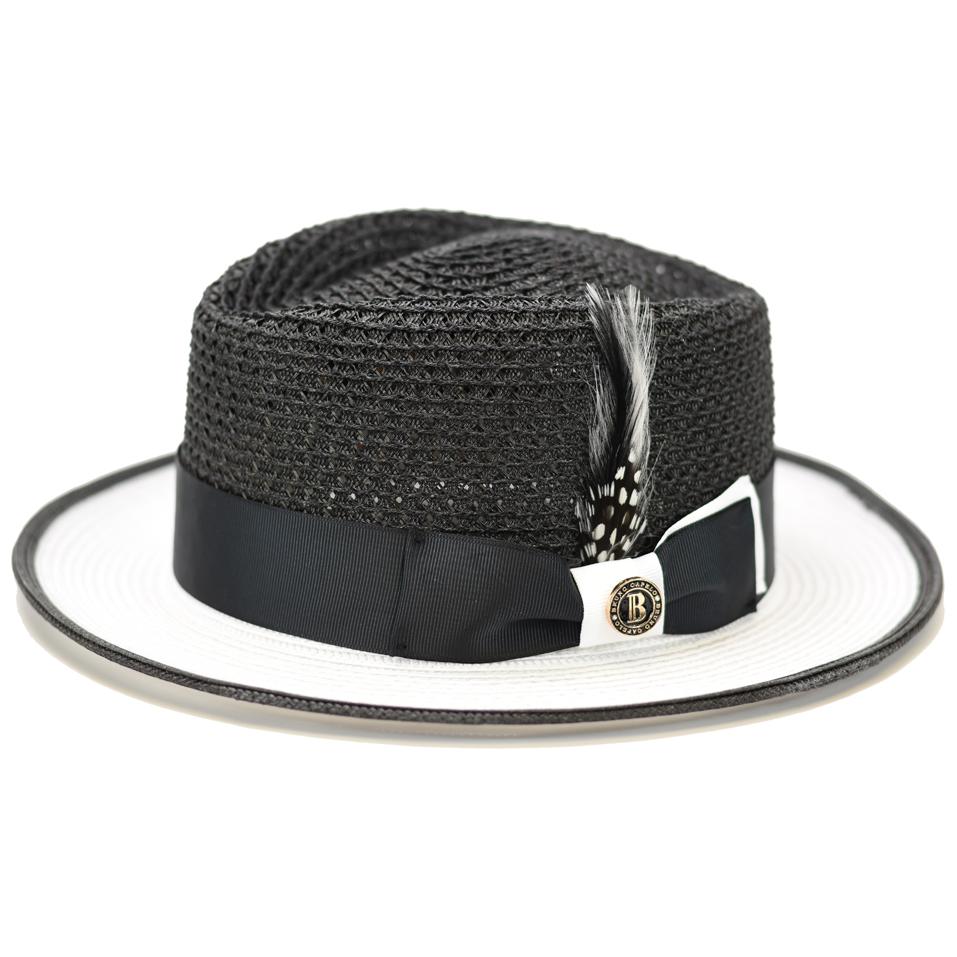 Straw Godfather Hat by Bruno Capelo Black / S