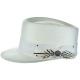 Bruno Capelo White Straw Telescope Baseball Hat With Guinea Feather LG-241