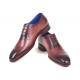 Paul Parkman "ZLS35BUR'' Burgundy Genuine Calfskin Leather Hand-Painted Perforated Oxford Shoes.