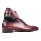 Paul Parkman "ZLS35BUR'' Burgundy Genuine Calfskin Leather Hand-Painted Perforated Oxford Shoes.